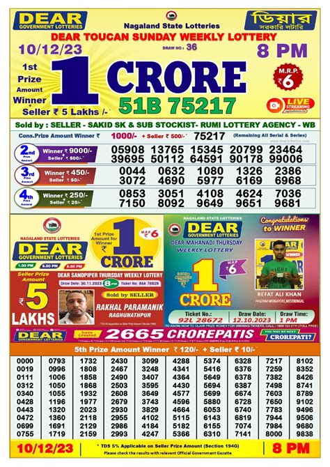 10 tarike dear lottery